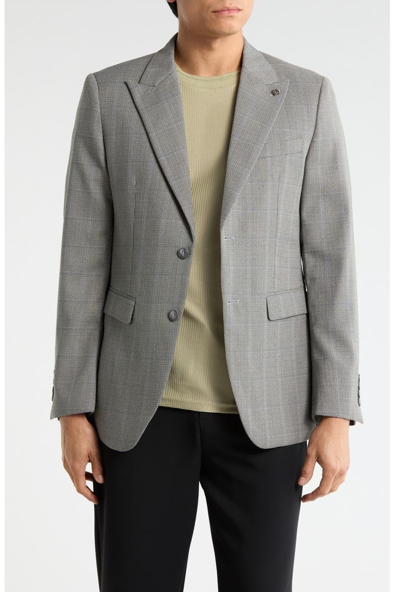 Slim Fit Plaid Stretch Sport Coat, Main, color, GREY