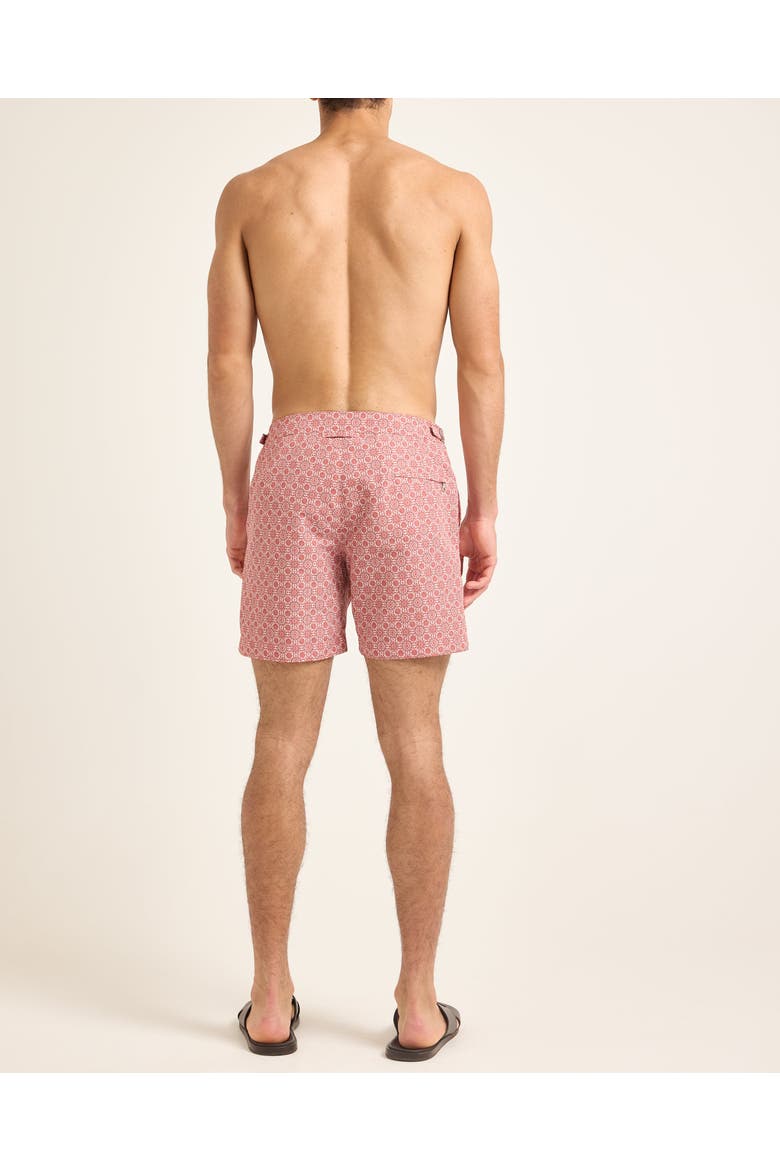 Bulldog Exclusive-Print Mid-Length Swim Shorts, Alternate, color, Dark Ruby