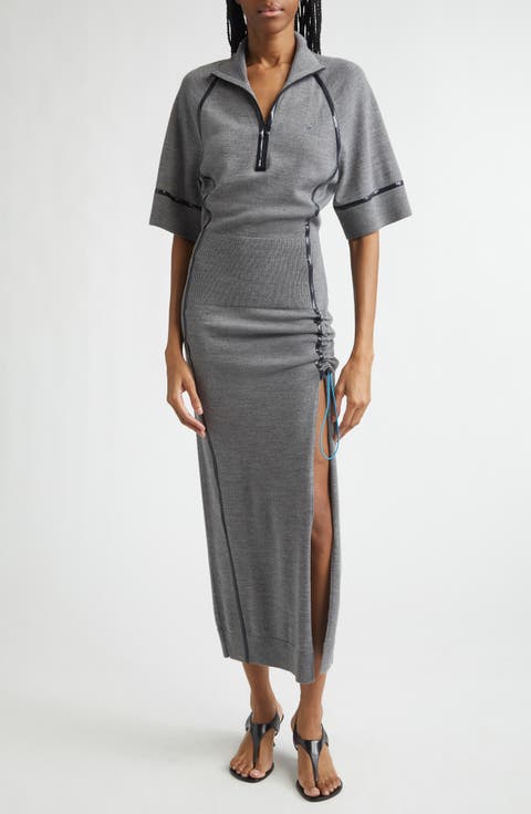 Technical Merino Wool Midi Sweater Dress
