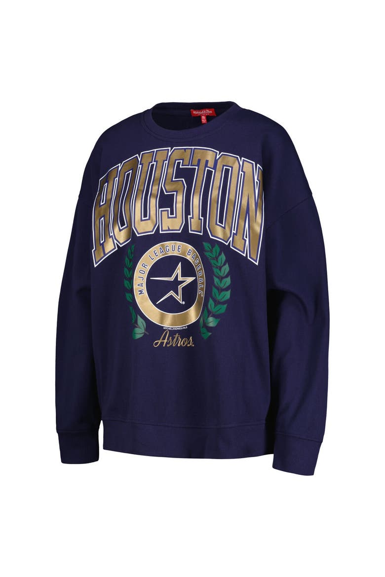 Women's Mitchell & Ness Navy Houston Astros Cooperstown Collection Logo Pullover Sweatshirt, Alternate, color, Navy