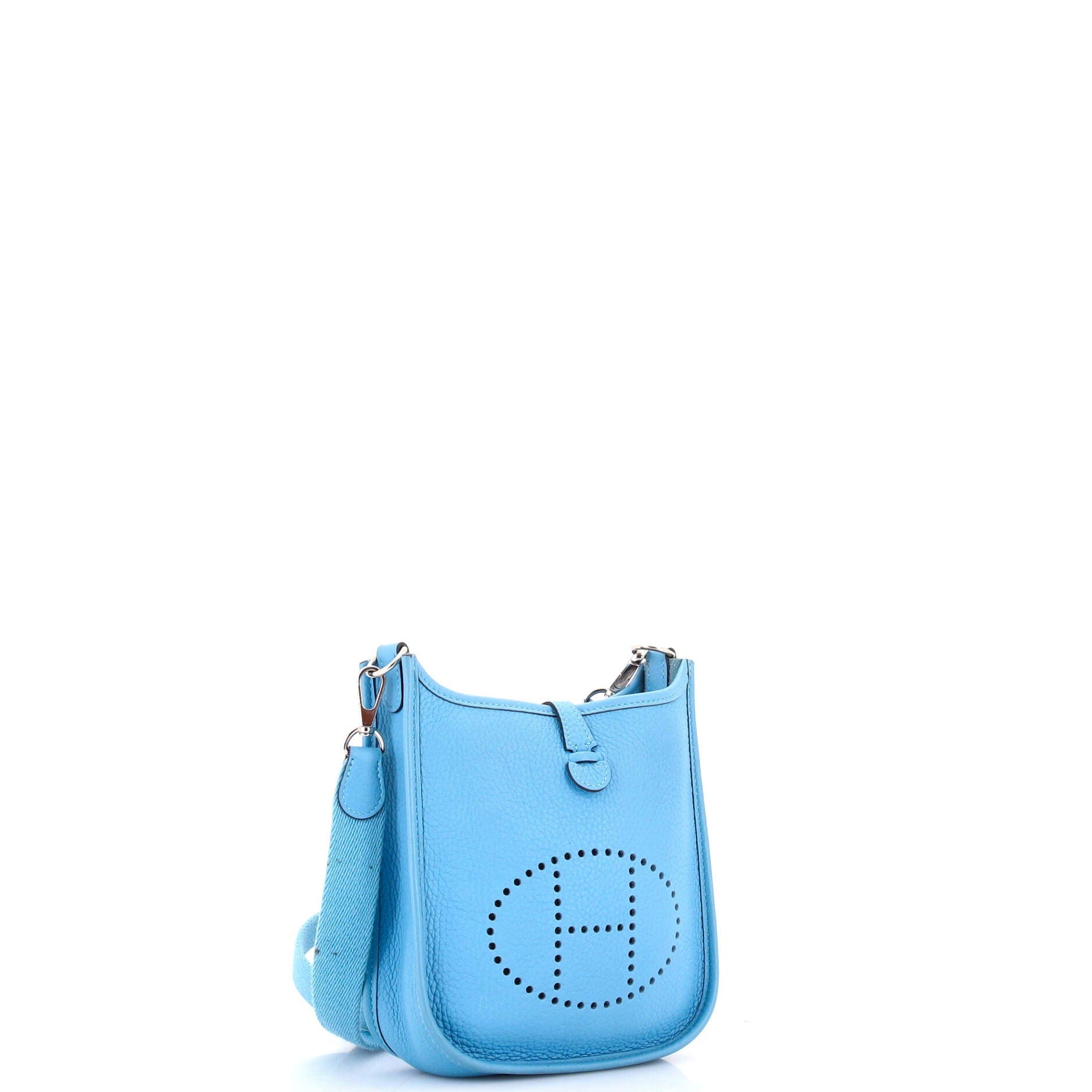 Pre-Owned Hermes Evelyne Bag Gen III Clemence TPM, Alternate, color, Turquoise