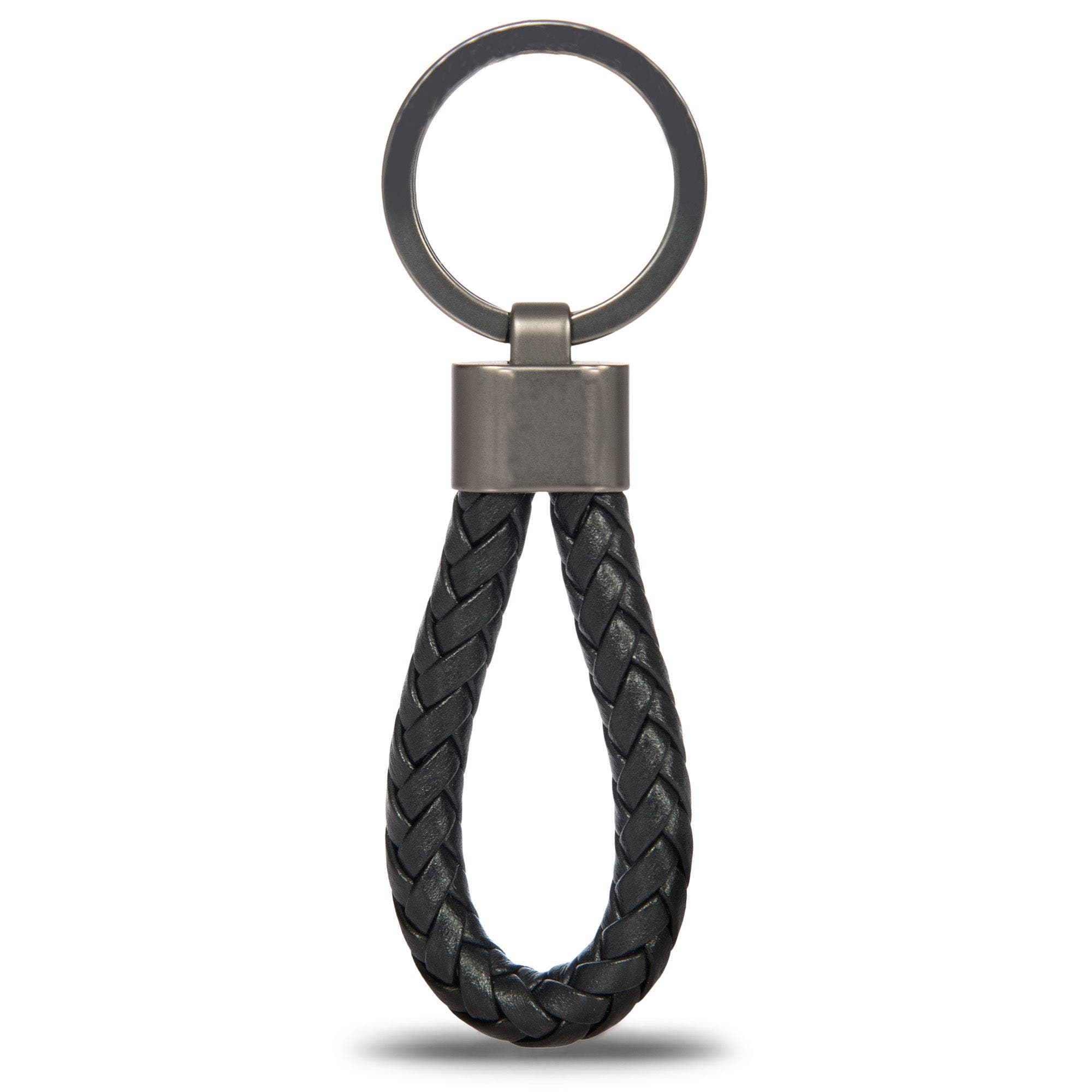 Porsche Design Key Ring Leather Cord, Alternate, color, Black