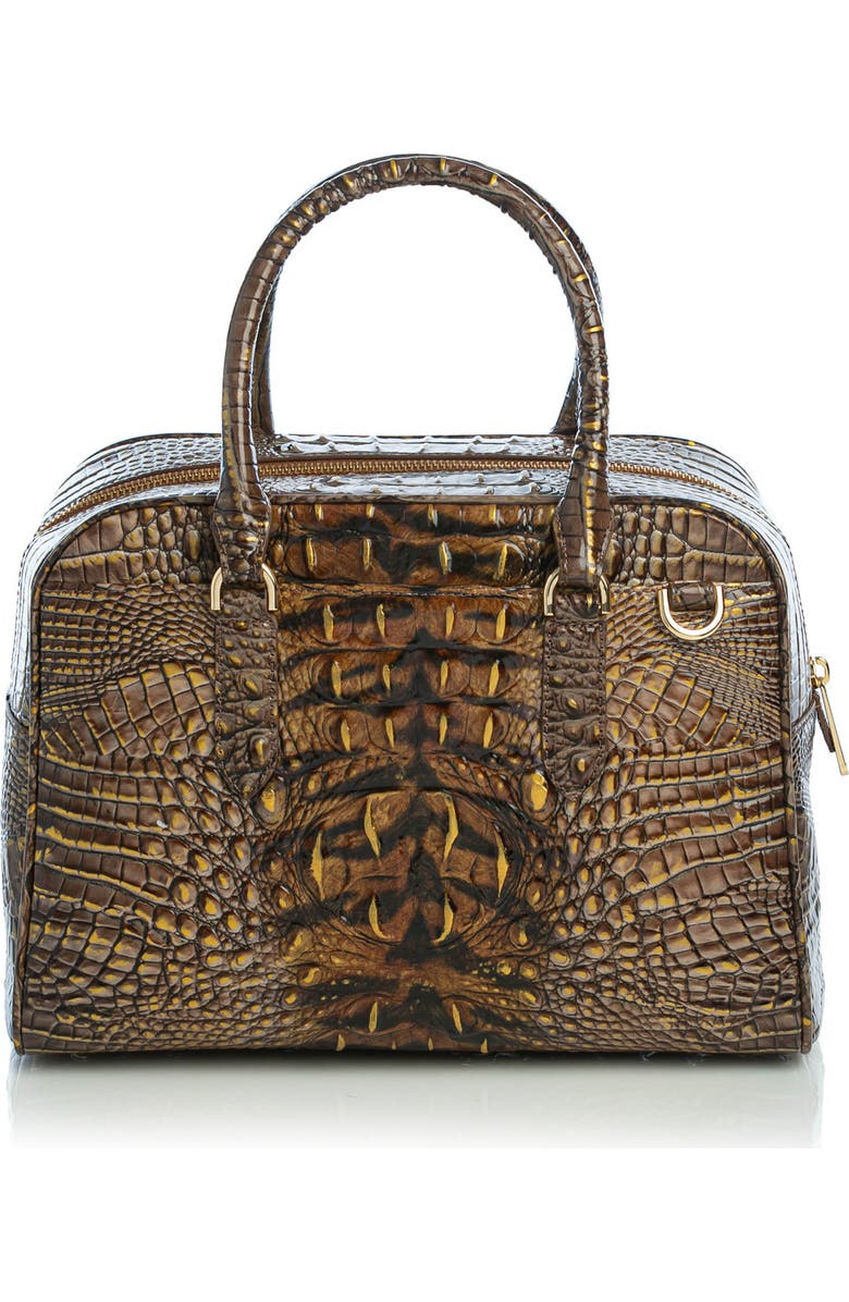 Brahmin Marissa Print Croc Embossed Leather Satchel, Alternate, color,