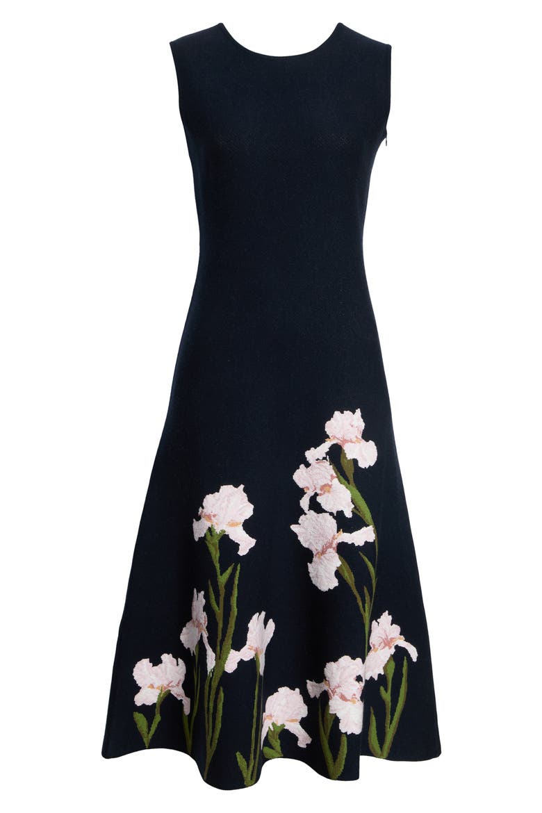 Iris Jacquard Sleeveless Sweater Dress, Alternate, color, NAVY