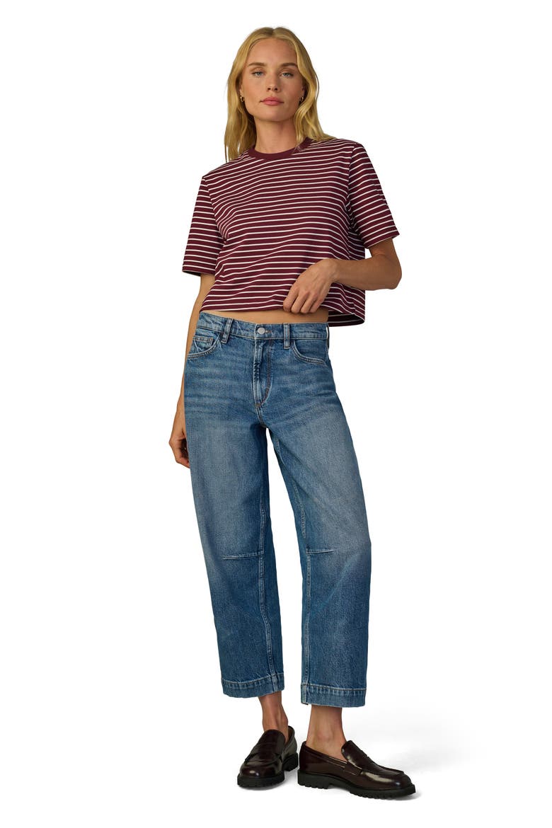 The Boxy Crop T-Shirt, Alternate, color, BORDEAUX BRETON ST