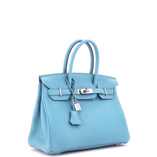 Pre-owned Hermes Hermes Birkin Handbag Blue Togo With Palladium Hardware 30
