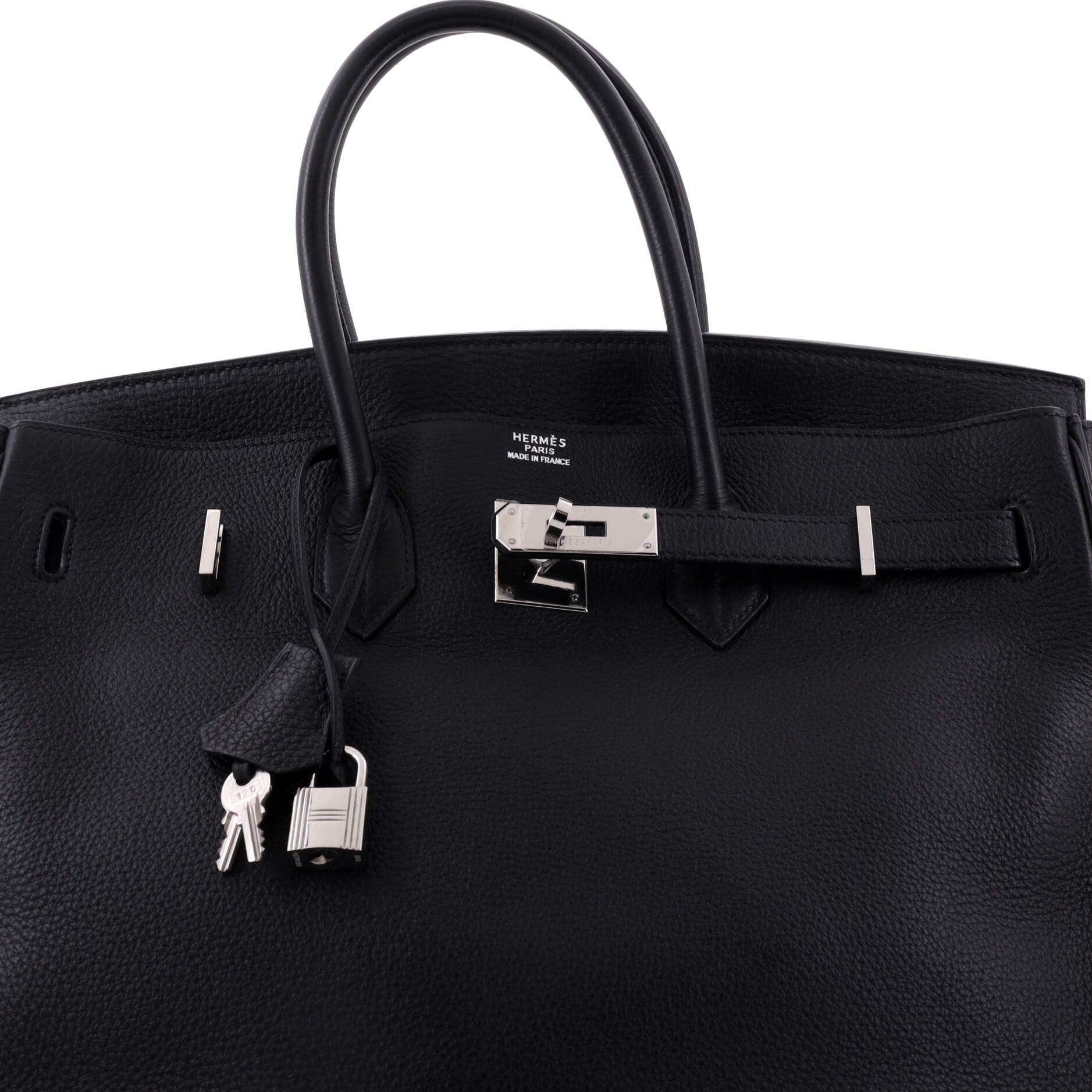 Birkin Handbag Black Clemence with Palladium Hardware 35, Alternate, color, Black
