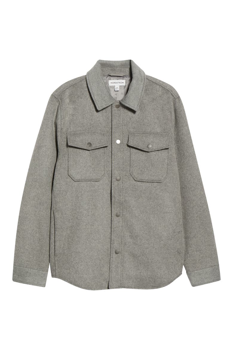 Wool Blend Shirt Jacket, Main, color, GREY HEATHER