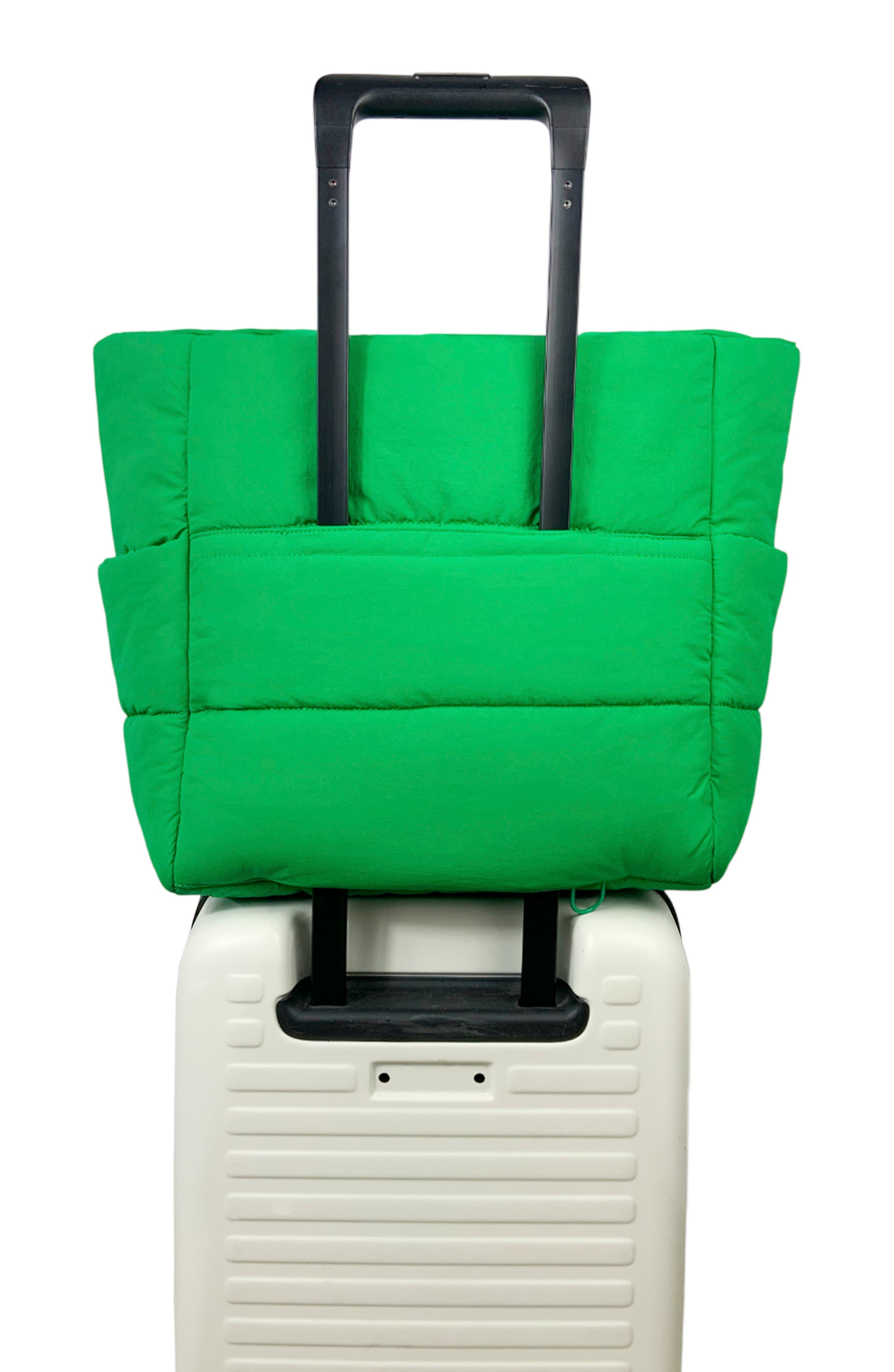 Quinn Textured Nylon Tote, Alternate, color, KELLY GREEN