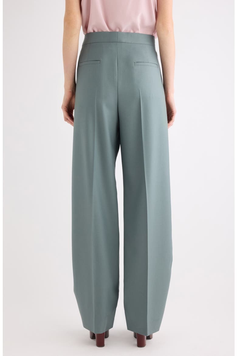 High Waist Wool Gabardine Tapered Cuff Wide Leg Pants, Alternate, color, URBAN GREY