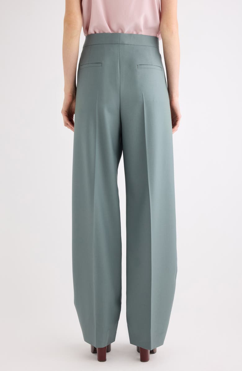 Chloé High Waist Wool Gabardine Tapered Cuff Wide Leg Pants, Alternate, color, Urban Grey