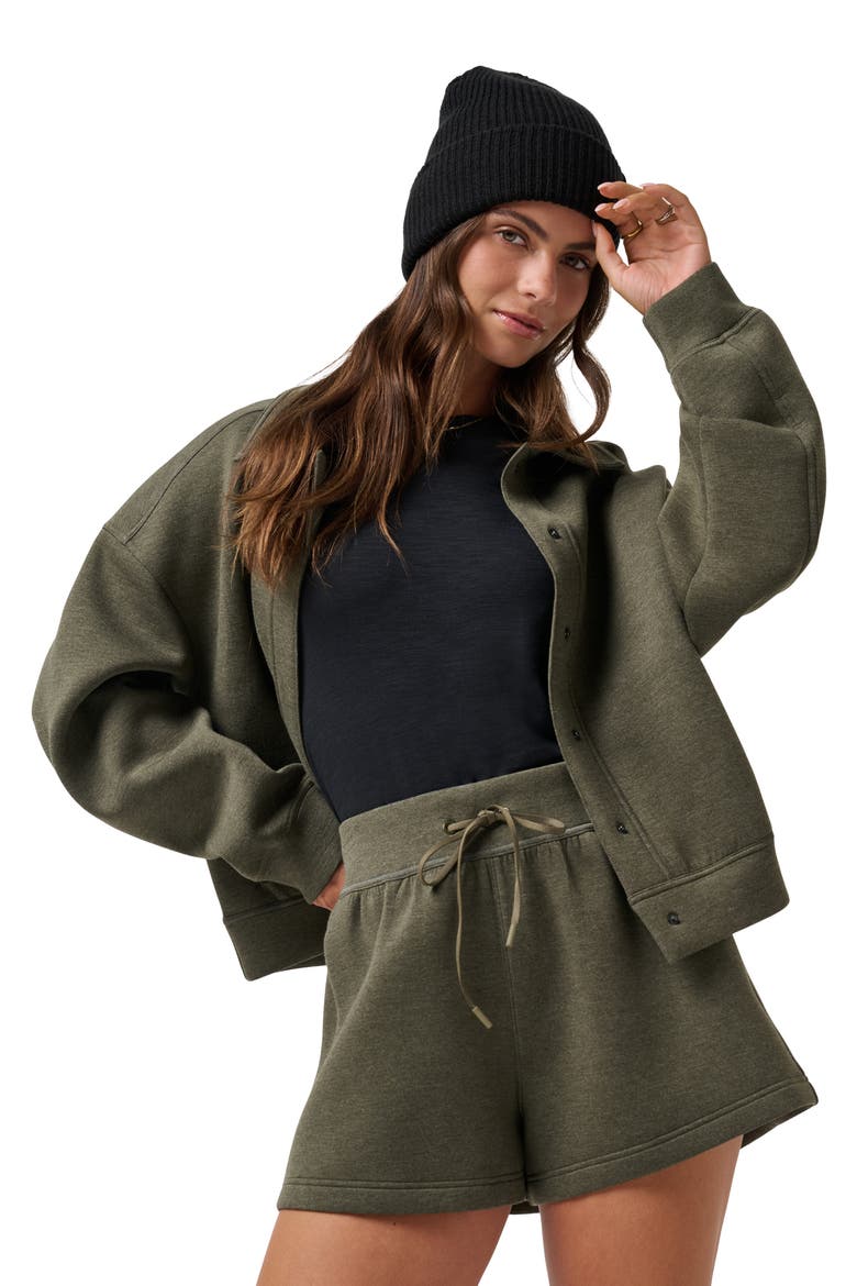 Cloudscape Button-Up Jacket, Alternate, color, HEATHER GRAPE LEAF