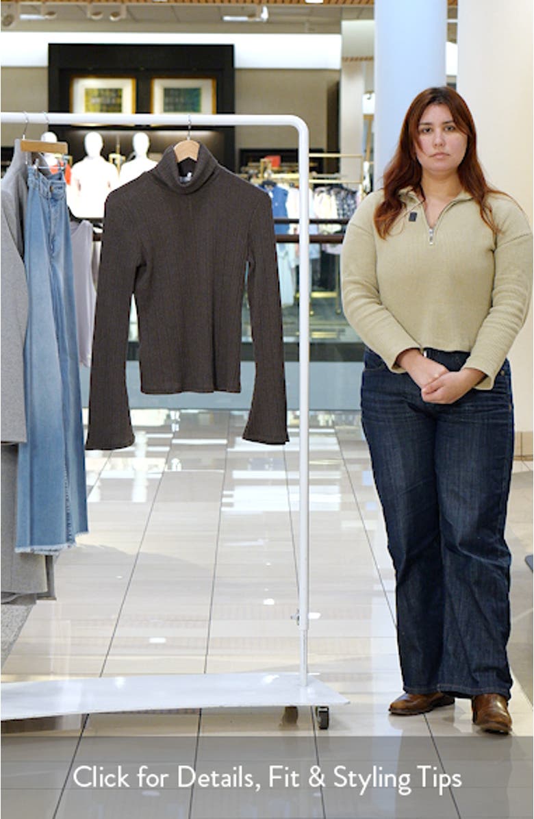 Turtleneck Flare Sleeve Rib Sweater, sales video thumbnail