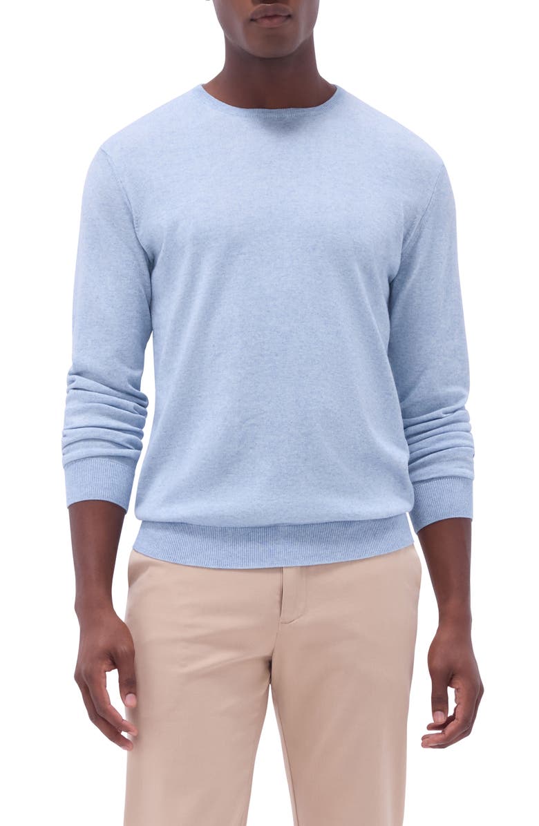Bugatchi Cotton & Cashmere Crewneck Sweater, Main, color, Riviera