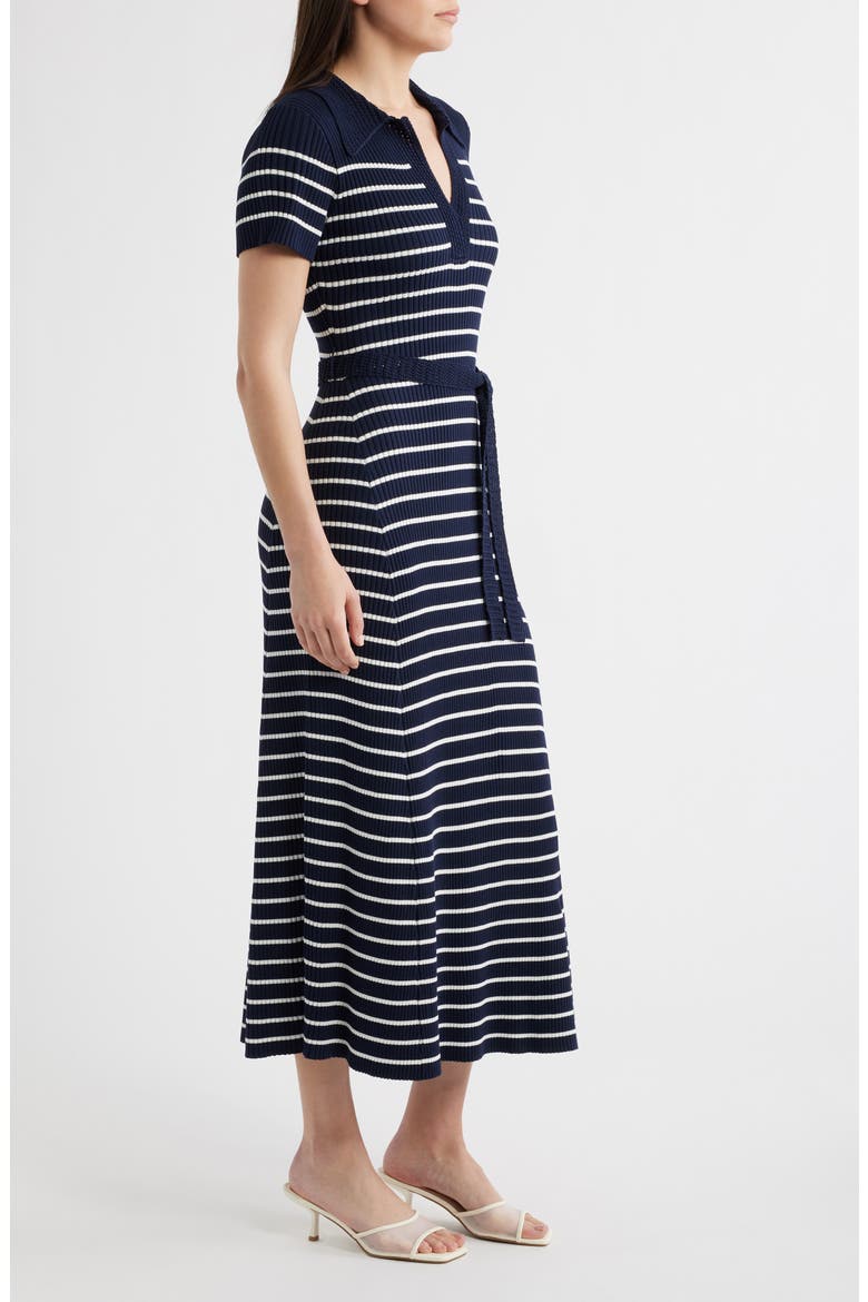 Stripe Ribbed Sweater Dress, Alternate, color, NAVY STRIPE