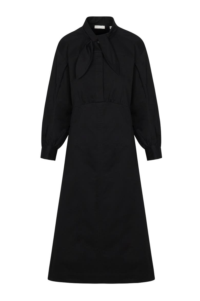 Elspeth Twill Dress, Alternate, color, Black