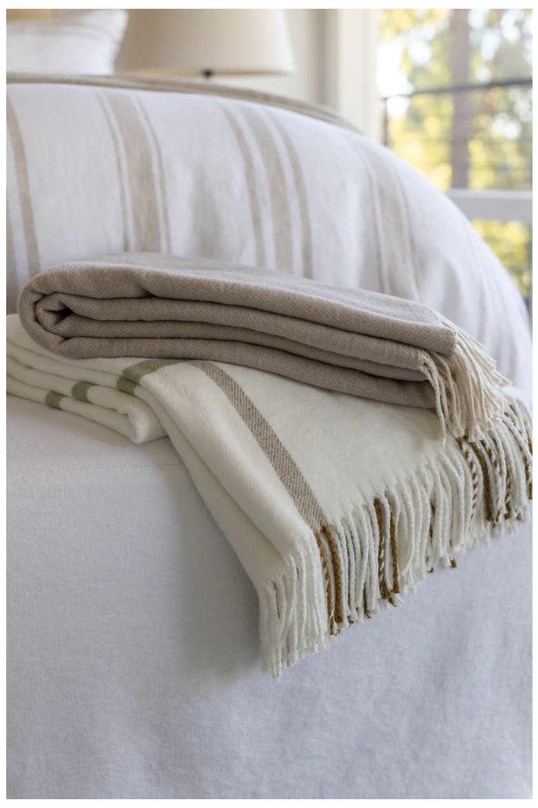 Billie Fringe Cotton Throw Blanket, Alternate, color, TAUPE