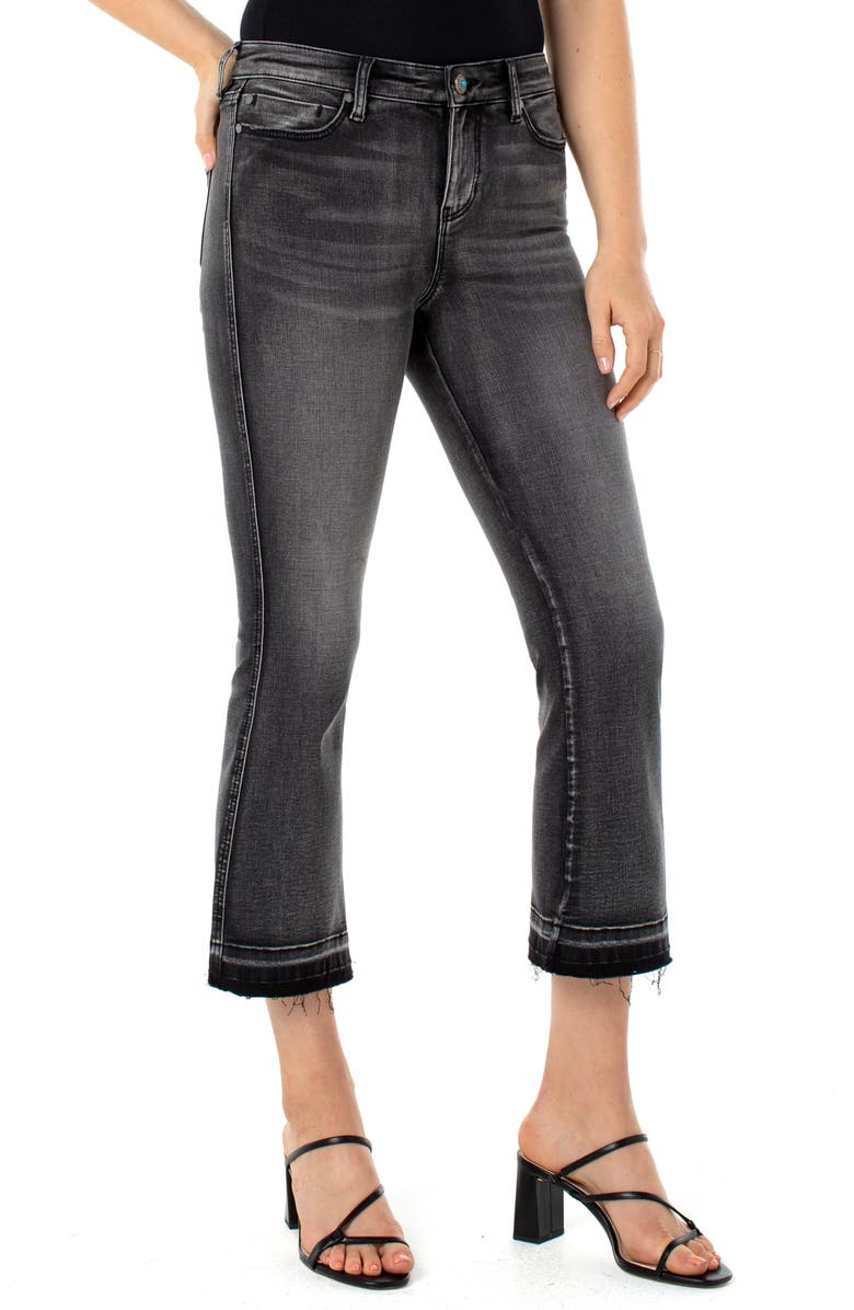 Liverpool High Waist Raw Released Hem Kick Flare Crop Jeans, Alternate, color, 
