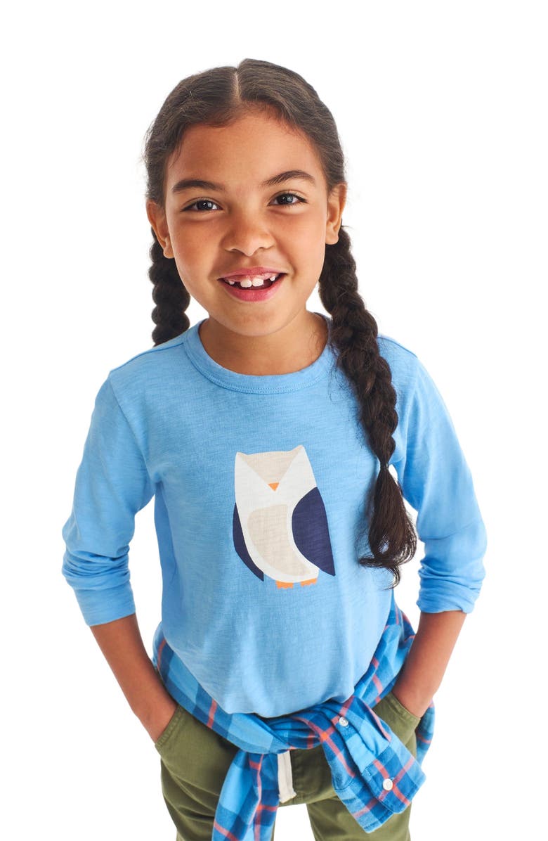 Primary Kids Long Sleeve Owl Tee, Alternate, color,