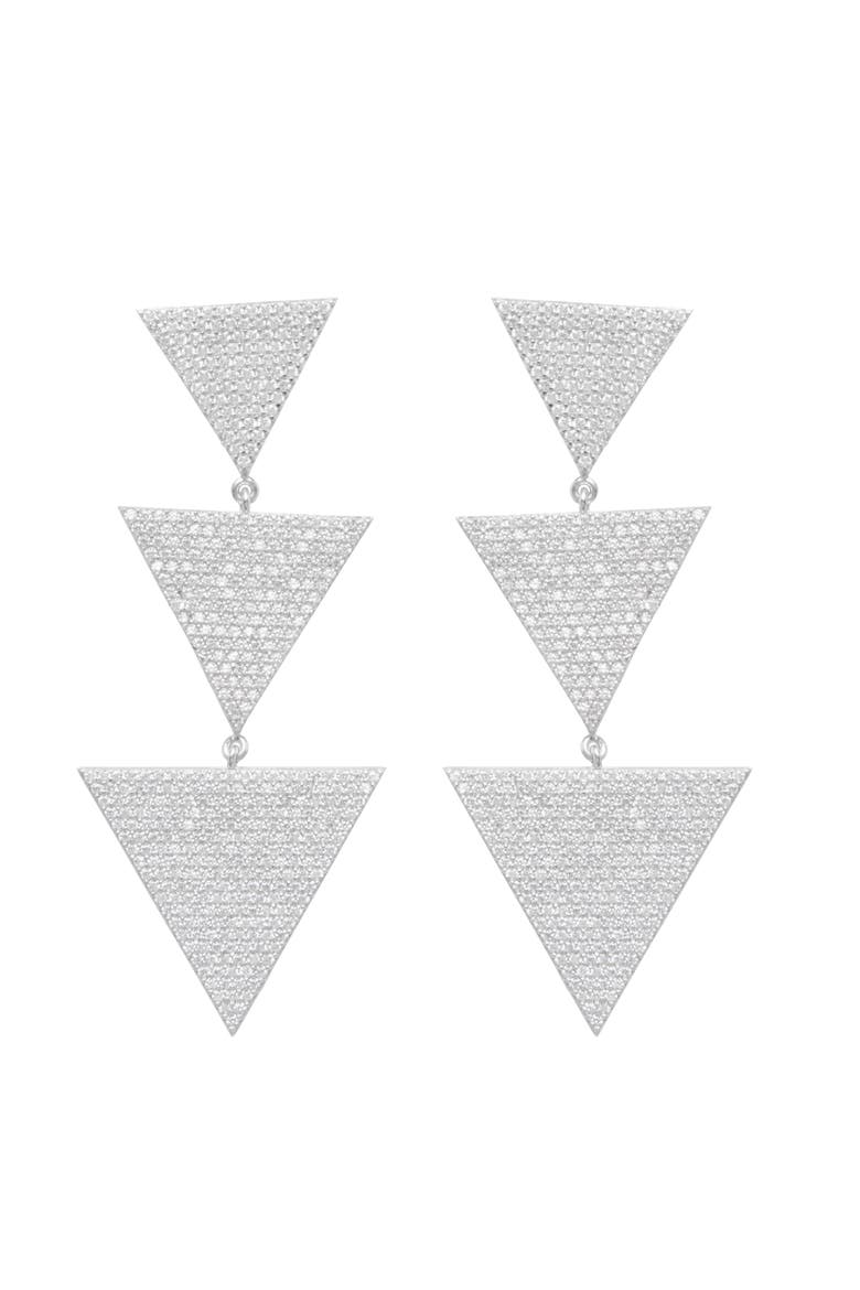 Megan Earrings, Main, color, White/White Rhodium