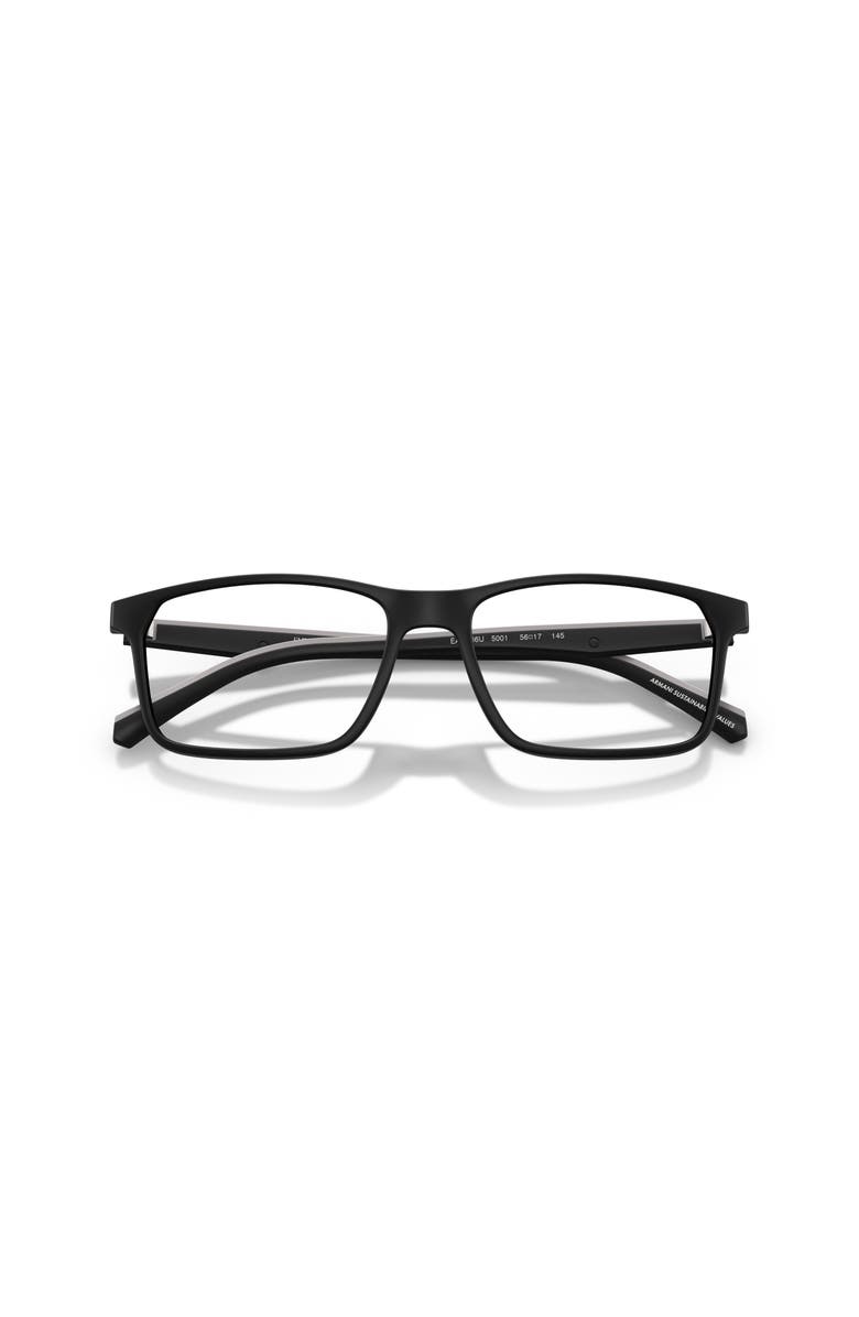 Emporio Armani 56mm Rectangle optical glasses, Alternate, color, Black