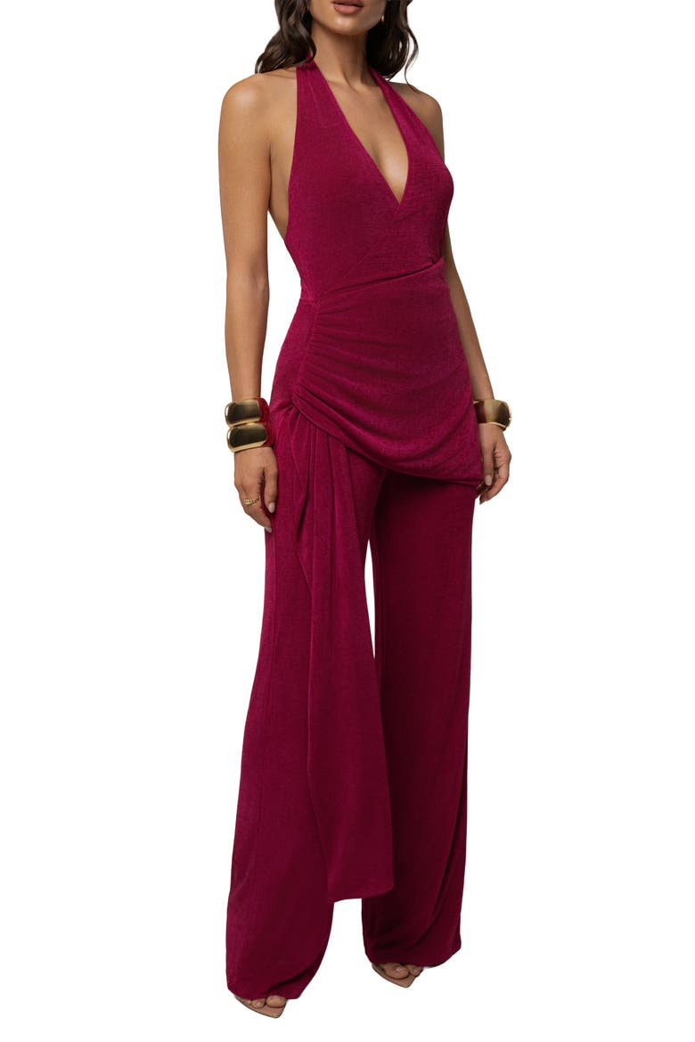 Rustic Charm Halter Jumpsuit, Alternate, color, Fuchsia
