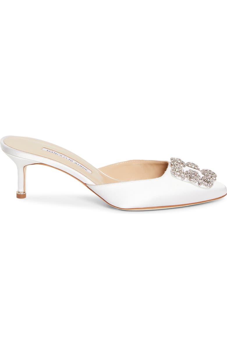 Manolo Blahnik Hangisimu Mule Pump, Alternate, color, White