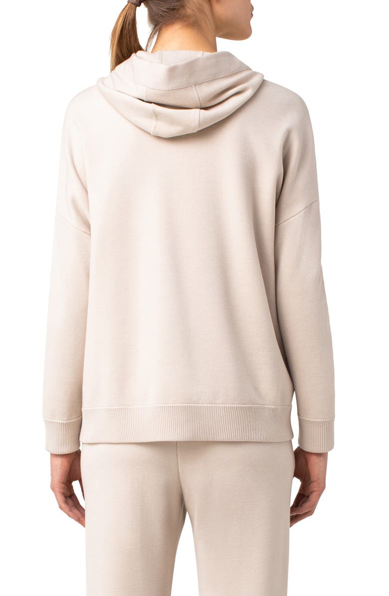 Akris punto Snap Front Wool Hoodie, Alternate, color, 