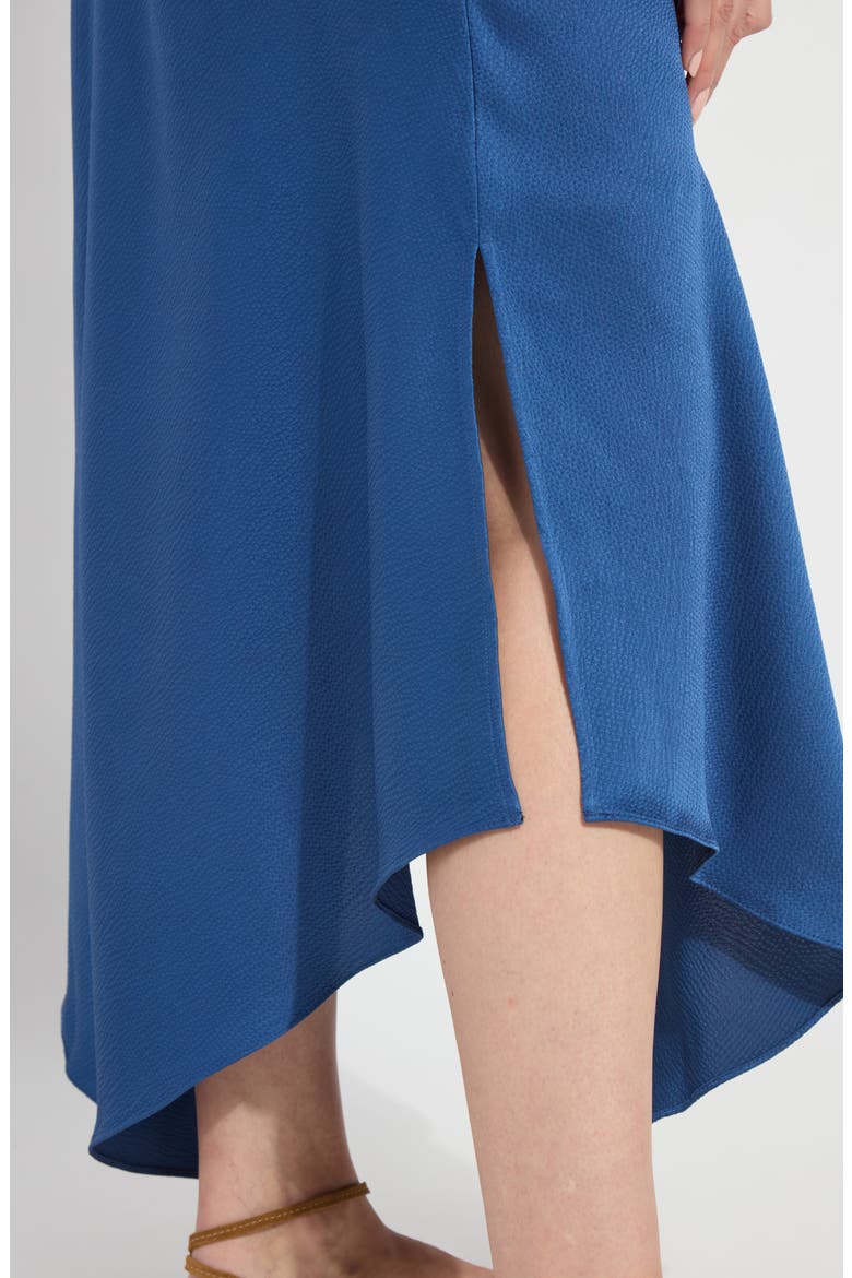 Sakura Satin Handkerchief Maxi Dress, Alternate, color, PALERMO BLUE