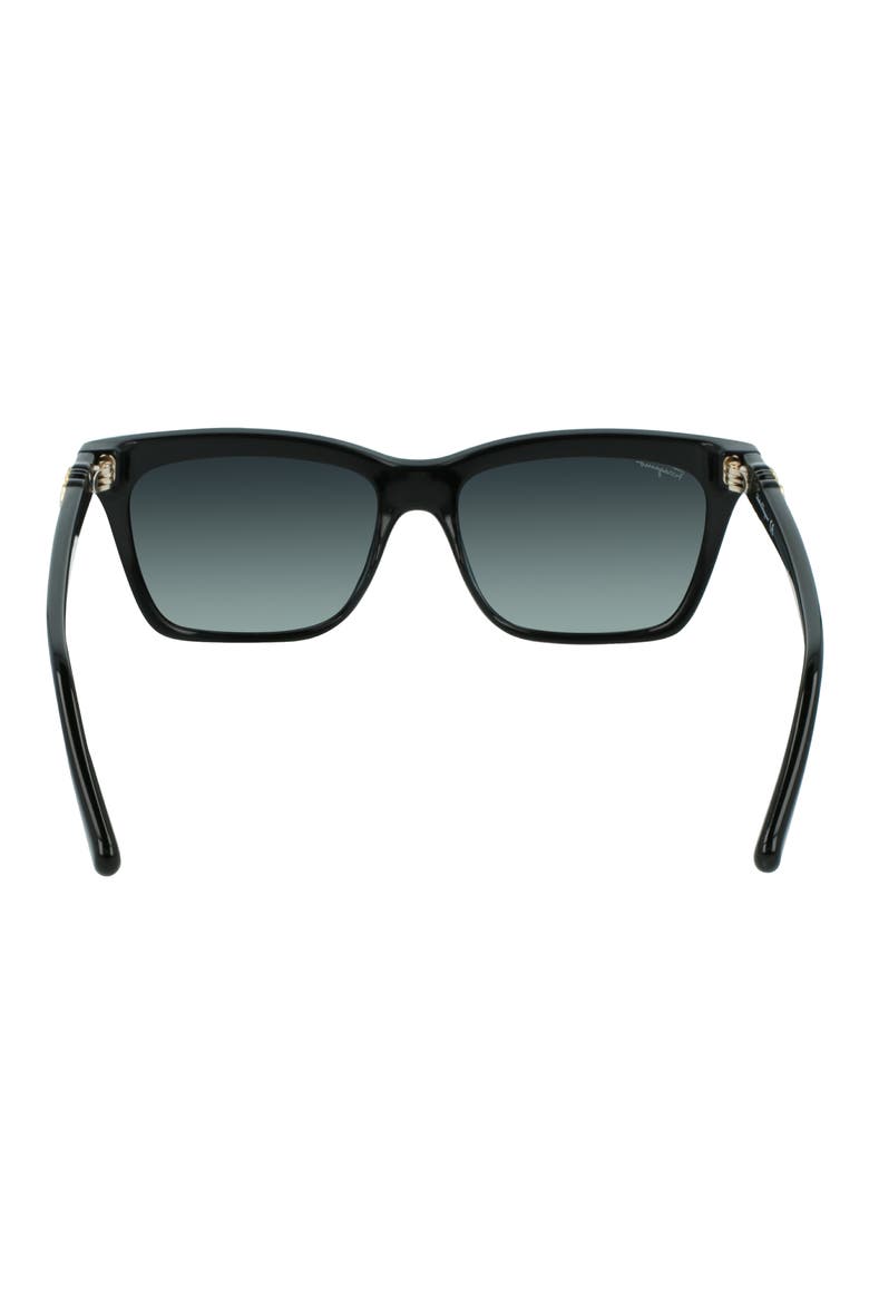 Gancini 54mm Rectangular Sunglasses, Alternate, color, BLACK