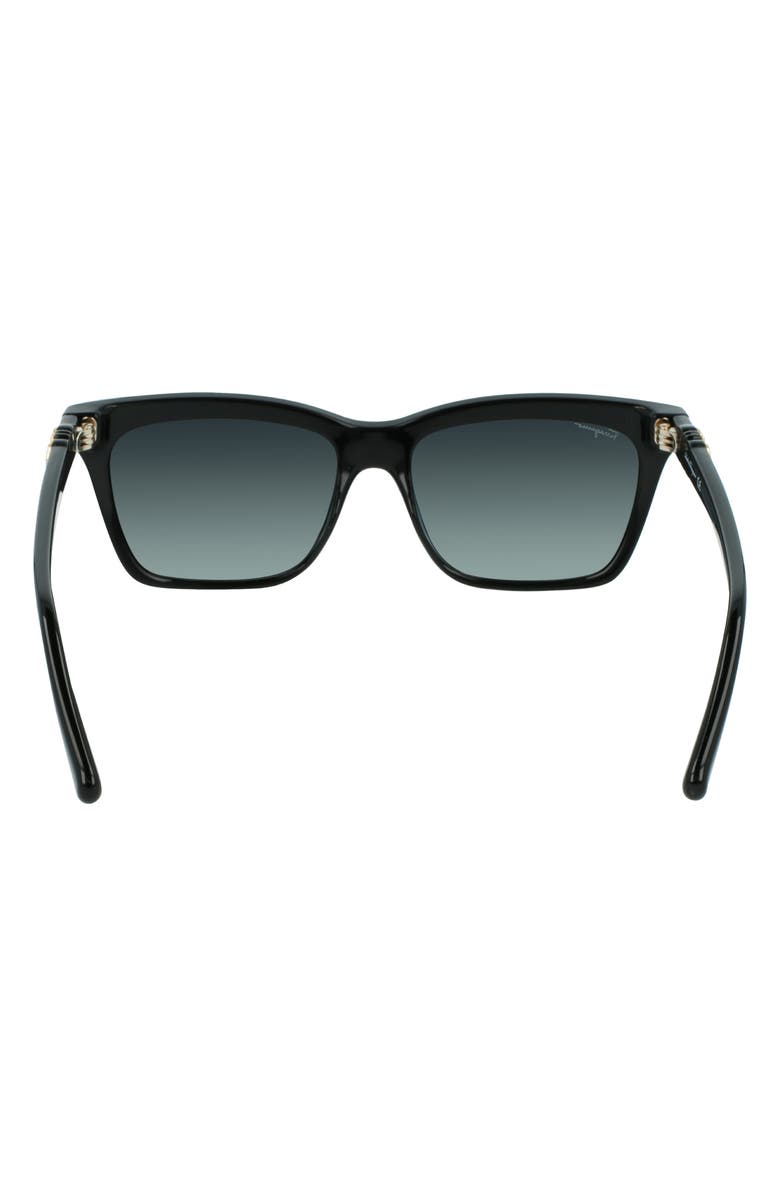 FERRAGAMO Gancini 54mm Rectangular Sunglasses, Alternate, color, Black