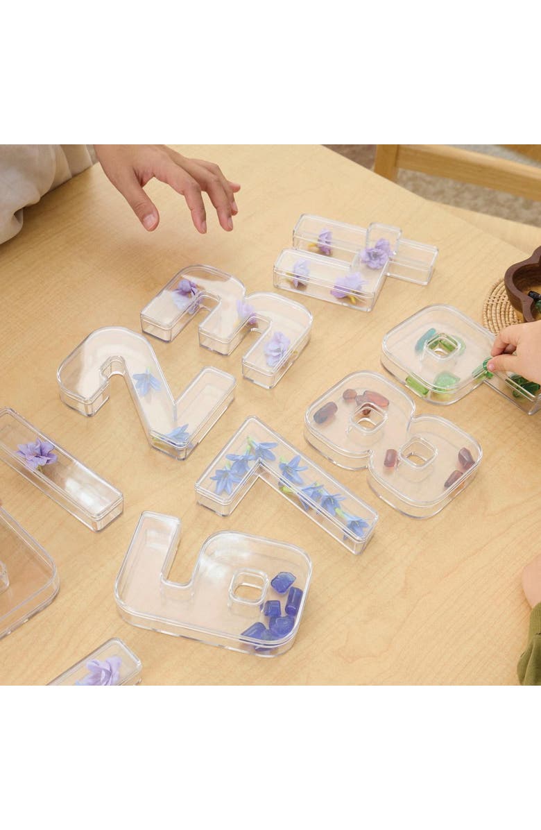 Kaplan Early Learning Company Loose Parts Number Trays - Set of 10, Alternate, color, Clear