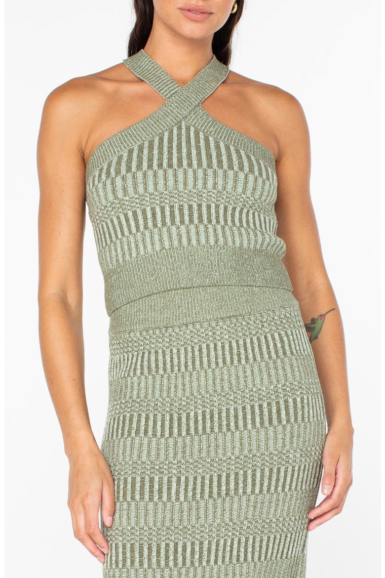 Gemma Halter Sweater Tank, Main, color, CAMEO GREEN