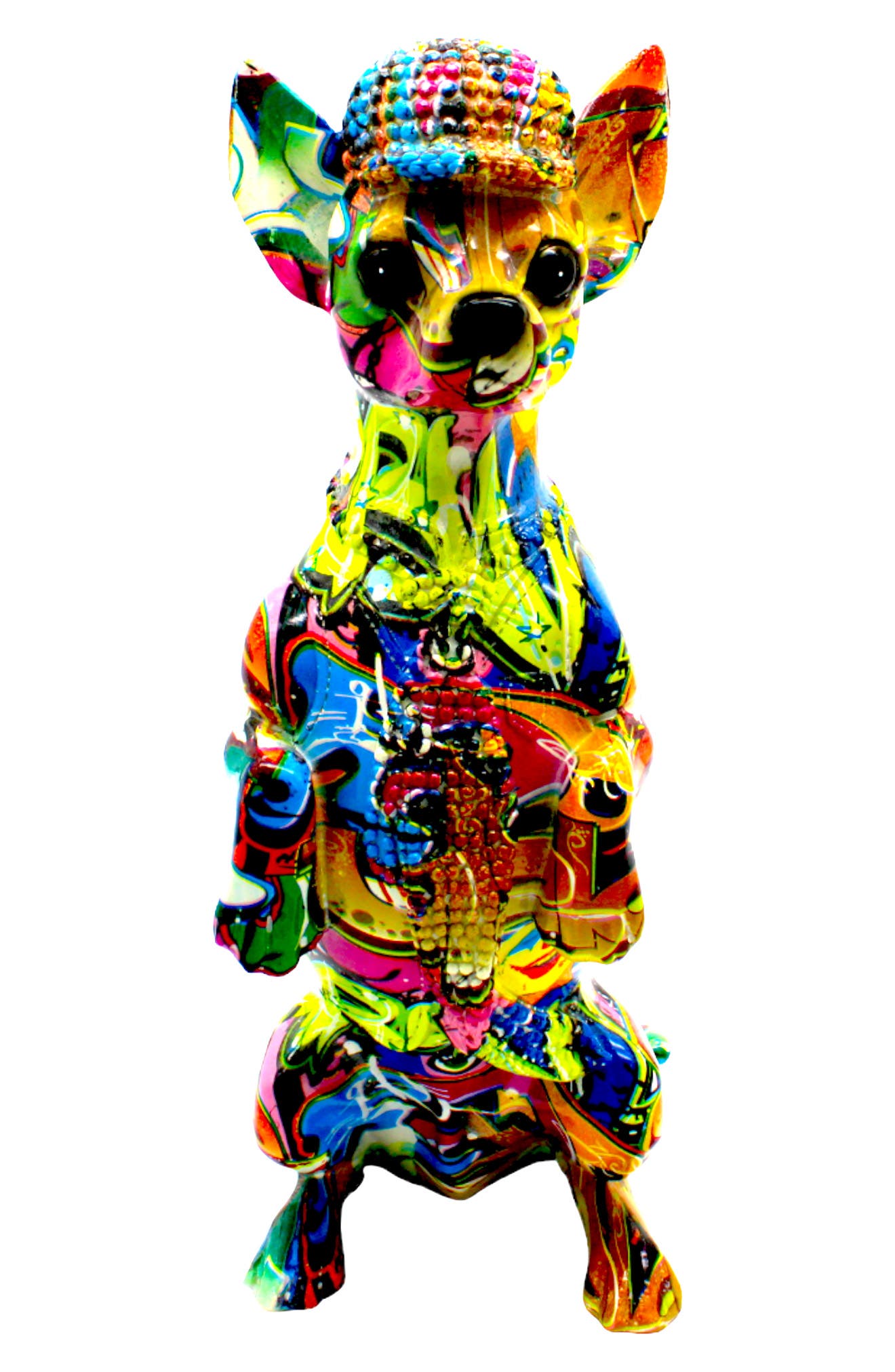 INTERIOR ILLUSIONS Street Art Standing Chihuahua Statue