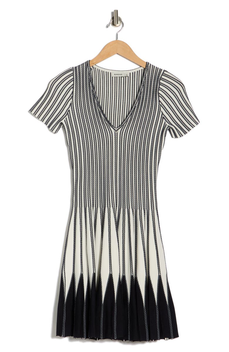 Simkhai Beckett Short Sleeve Sweater Dress, Main, color, Midnight Multi