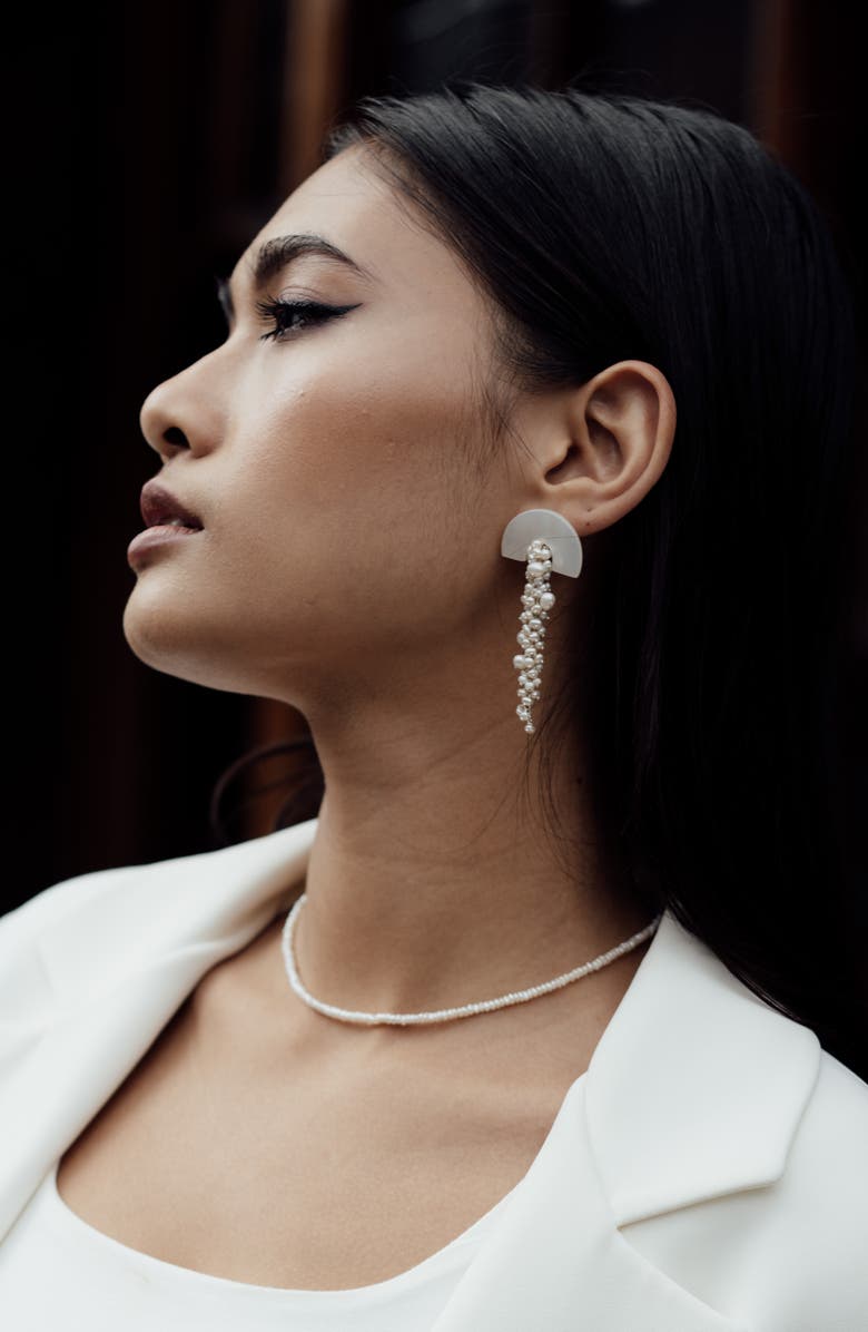 Freya Rose Seed Pearl Necklace, Alternate, color, Gold