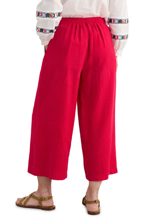 Shop Seasalt Cornwall Merrivale Linen Culottes In Scarlet