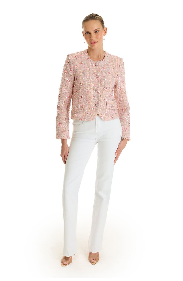 The Noli Shop May Tweed Crystal Jacket, Alternate, color, Multi