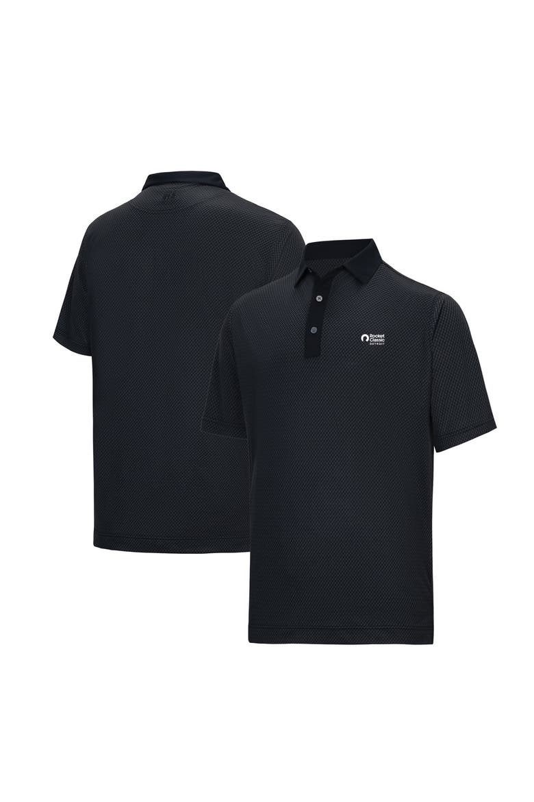 Men's FootJoy  Black Rocket Classic Star Geo Pique ProDry Polo, Main, color, Black