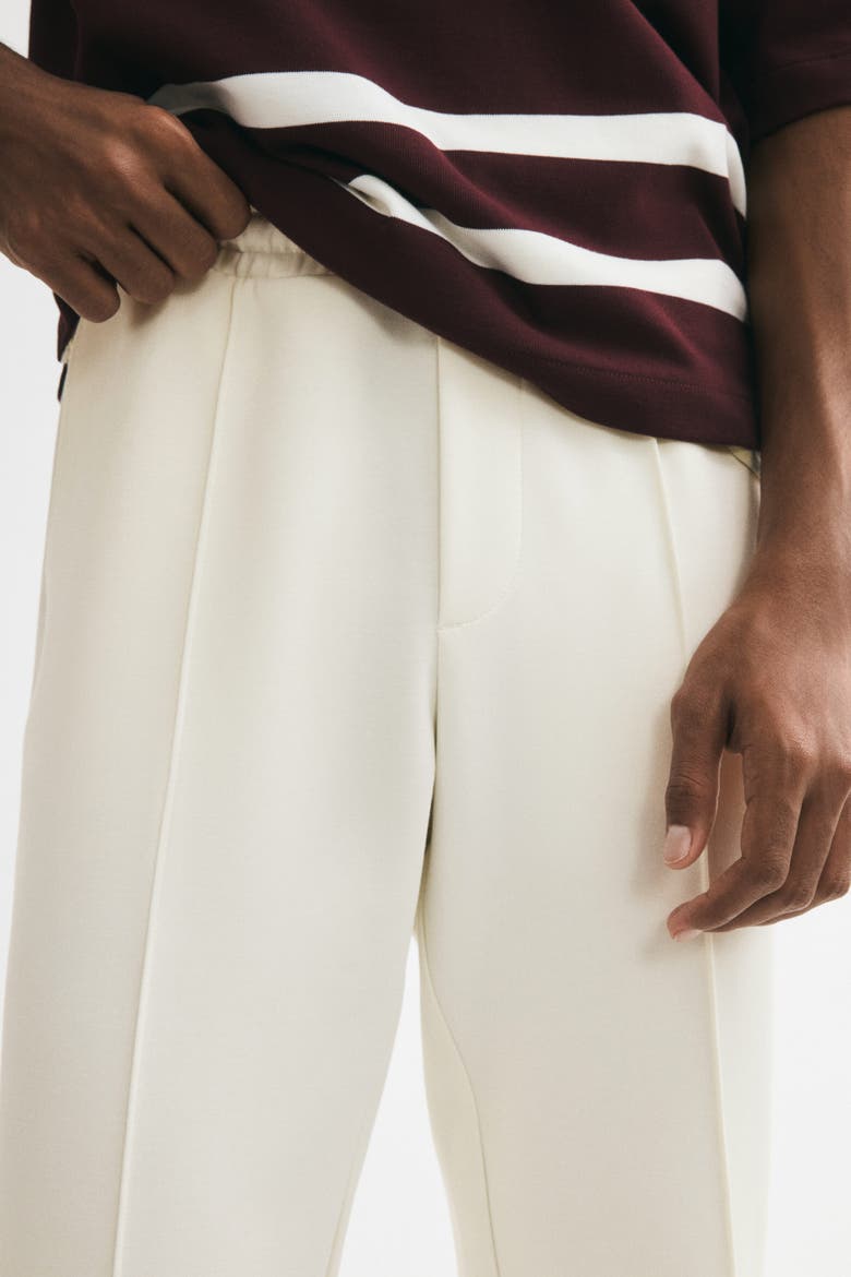Regular-fit Interlock Crease-front Joggers, Alternate, color, Cream