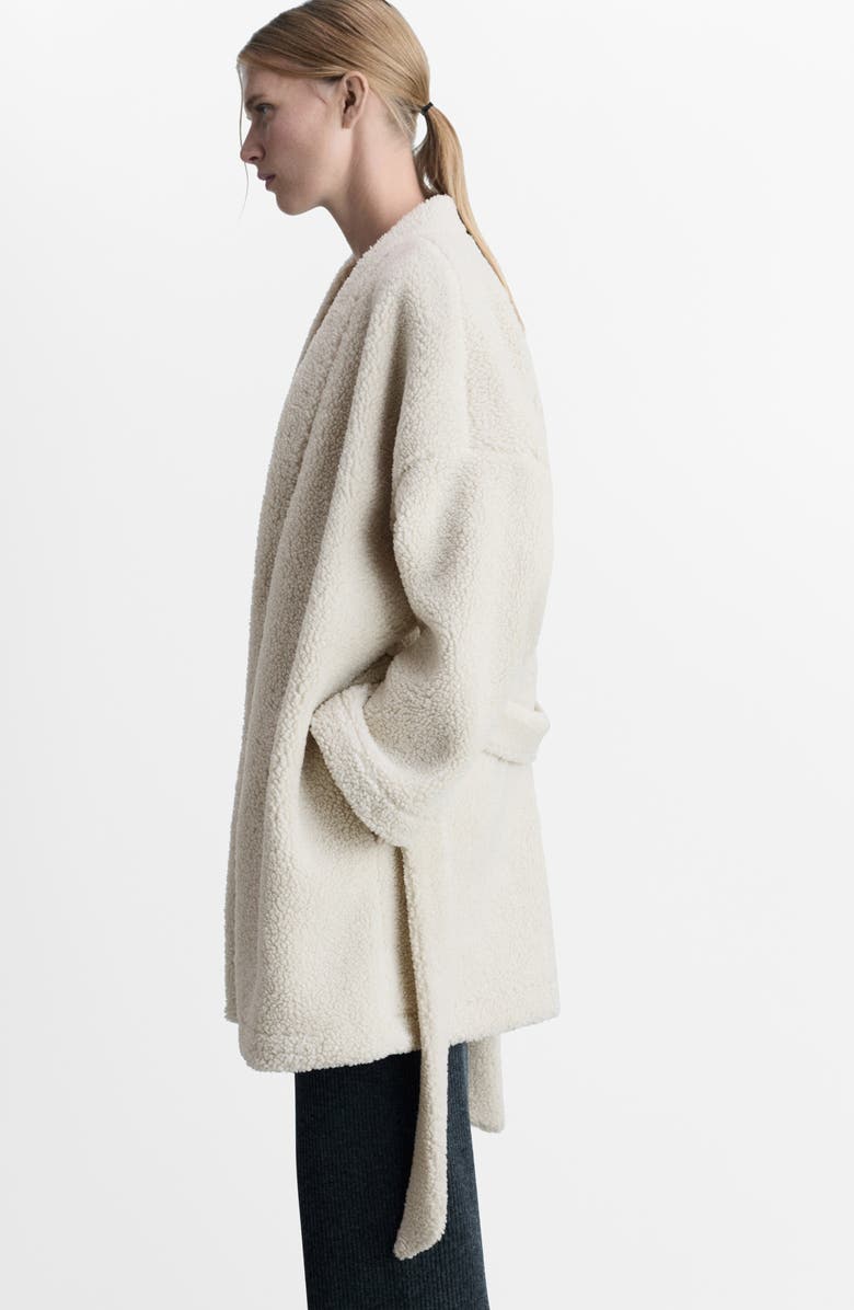 MANGO Faux Shearling Robe, Alternate, color, 