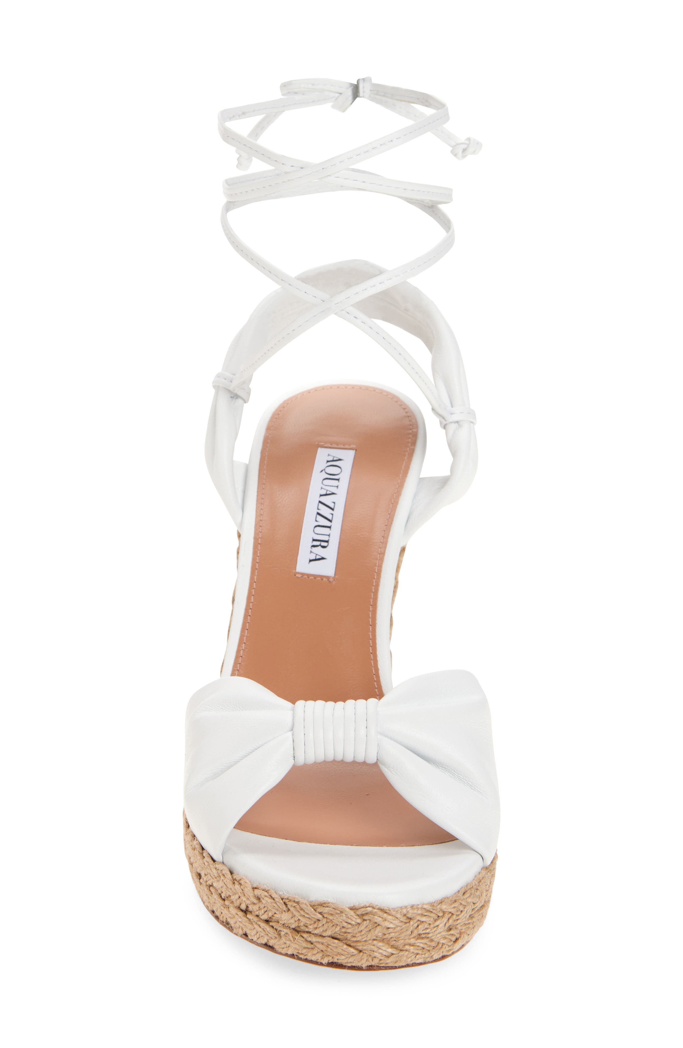 Aquazzura Carina Espadrille Wedge Sandal, Alternate, color, Optic White