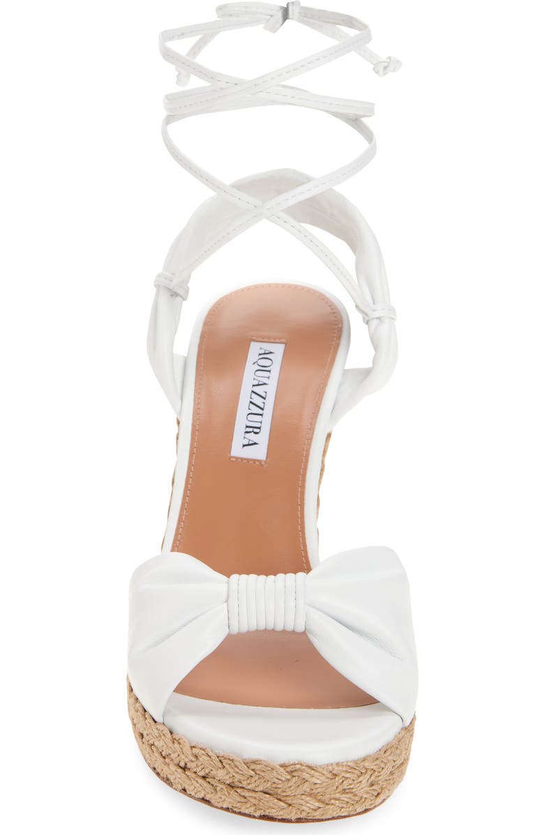 Aquazzura Carina Espadrille Wedge Sandal, Alternate, color, Optic White