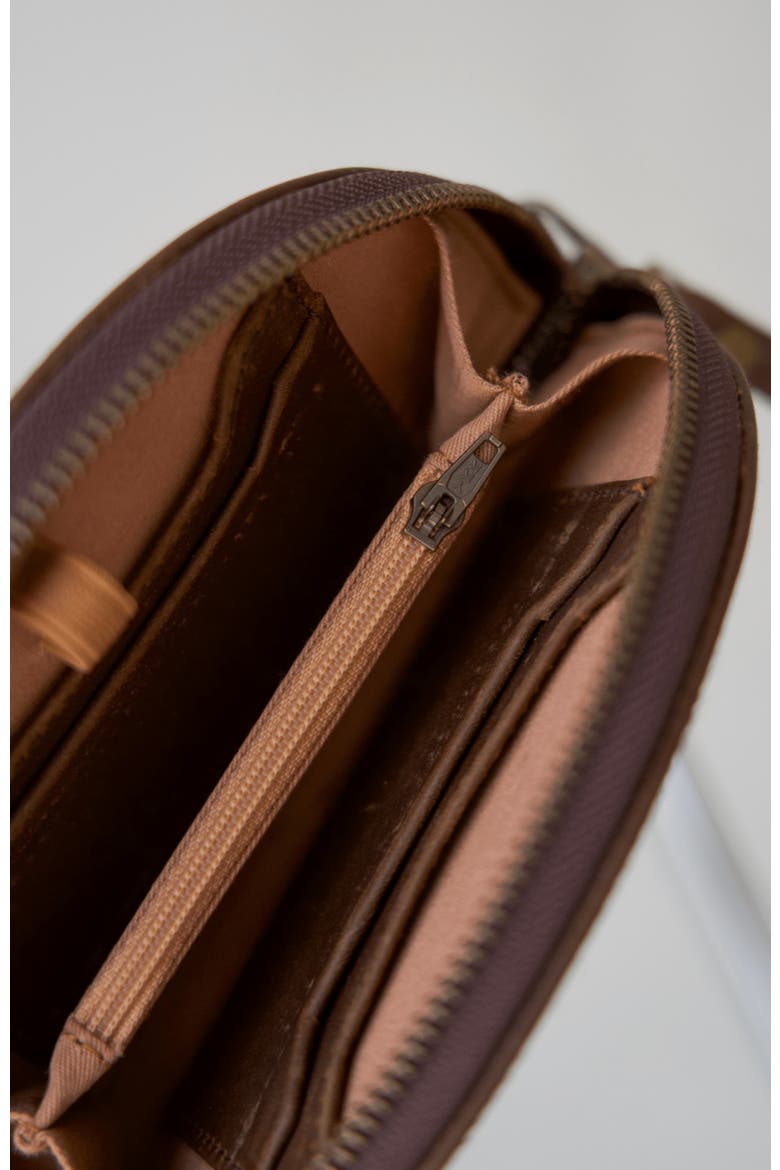 Leather Halfmoon Wallet, Alternate, color, Saddle (dark)