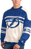 STARTER Men's Starter White Tampa Bay Lightning Defense Fleece Crewneck Pullover Sweatshirt
