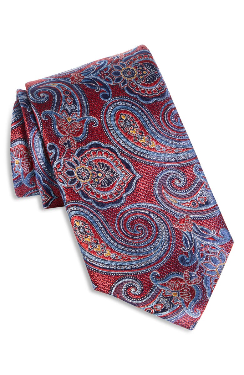 Canali Paisley Silk Tie, Main, color,