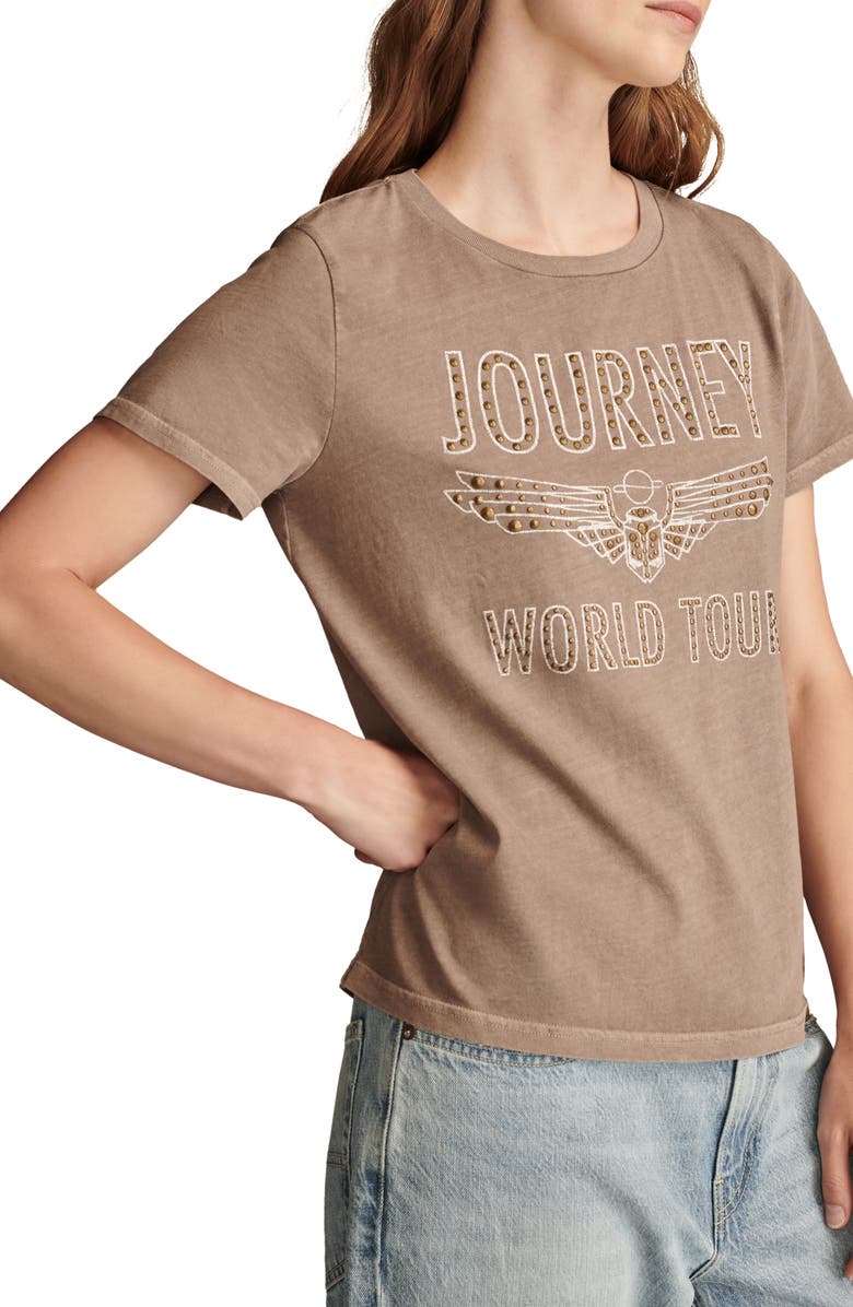 Lucky Brand Journey World Tour Studded Cotton Graphic T-Shirt, Alternate, color, 