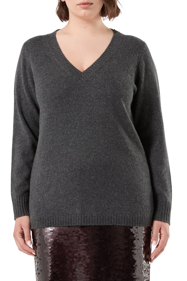Vampata Cashmere V-Neck Sweater, Main, color, DARK GREY