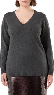 Marina Rinaldi Vampata Cashmere V-Neck Sweater