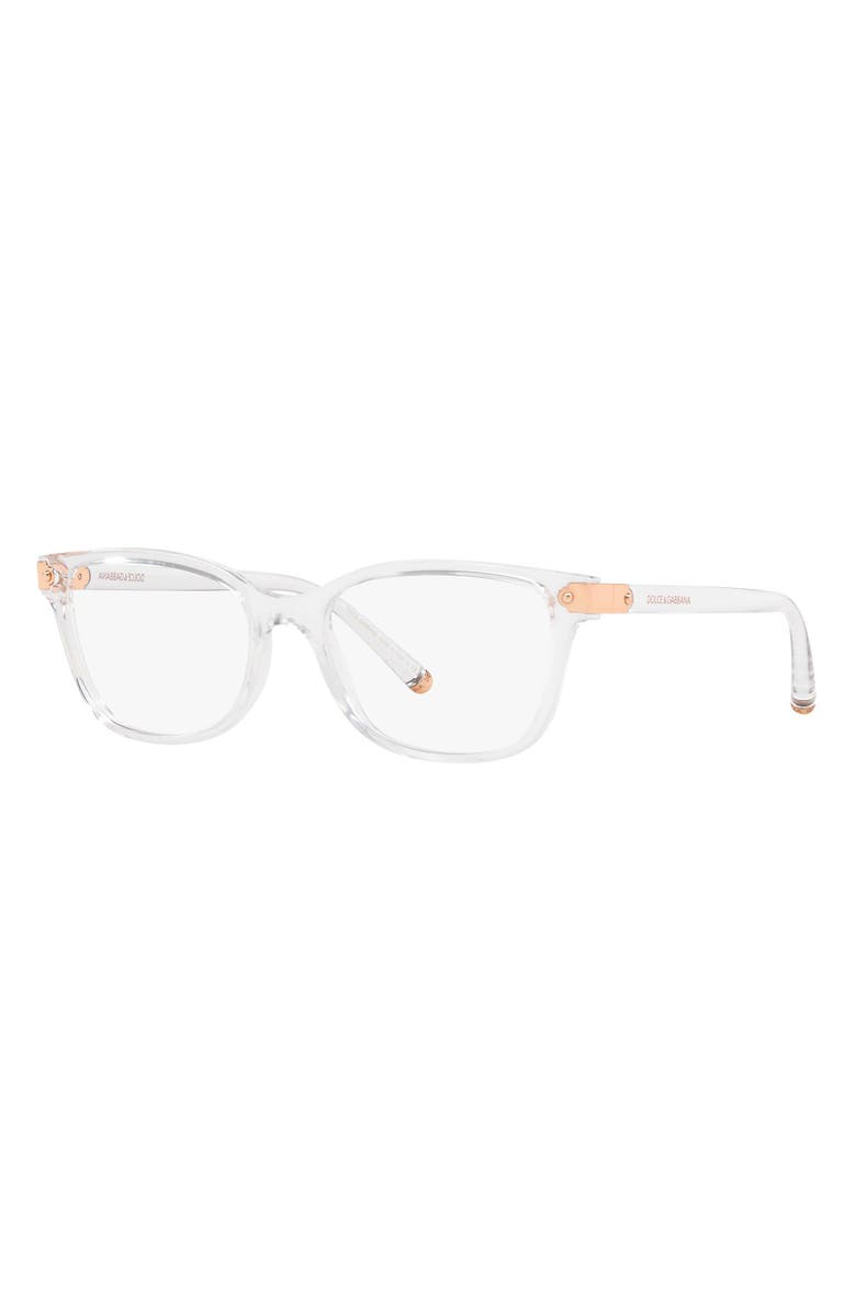 Dolce&Gabbana 53mm Butterfly Optical Glasses, Alternate, color, Crystal